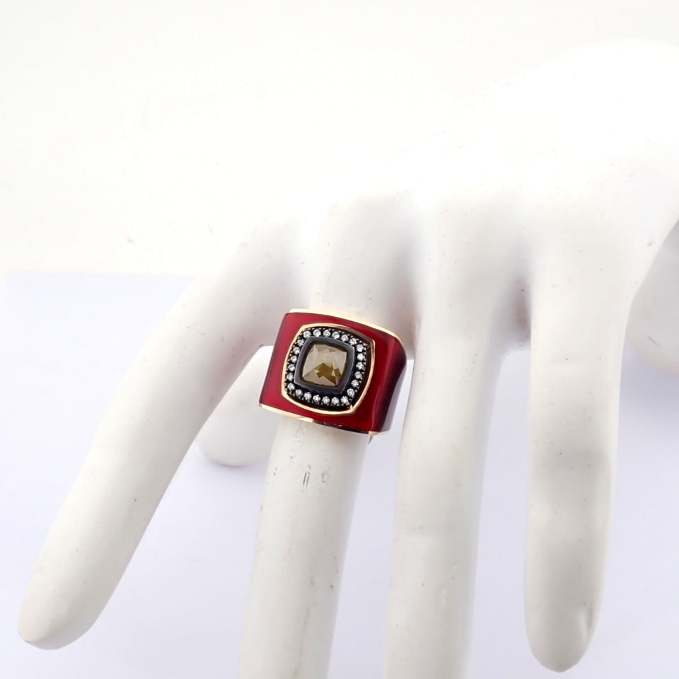 Natural Diamond 14K Rose/Pink Gold Ring - 6