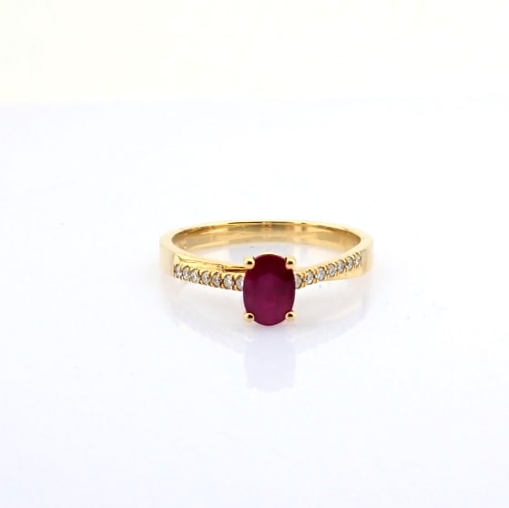 Natural Diamond 18K Yellow Gold Ring - 5