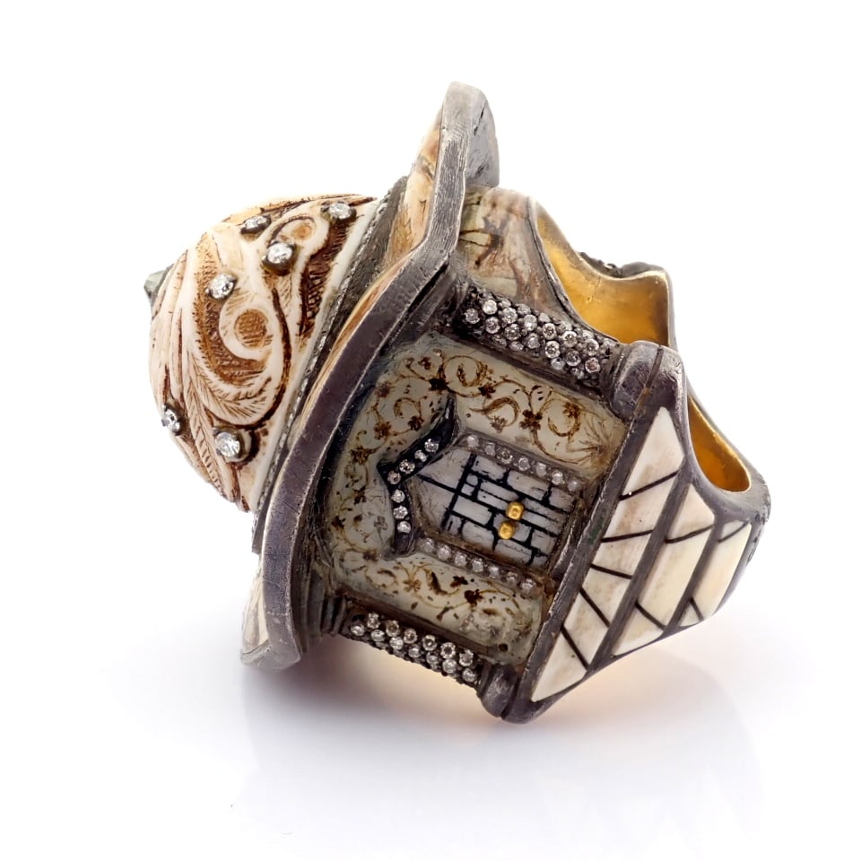 Natural Diamond 24K Yellow Gold Ring - 2