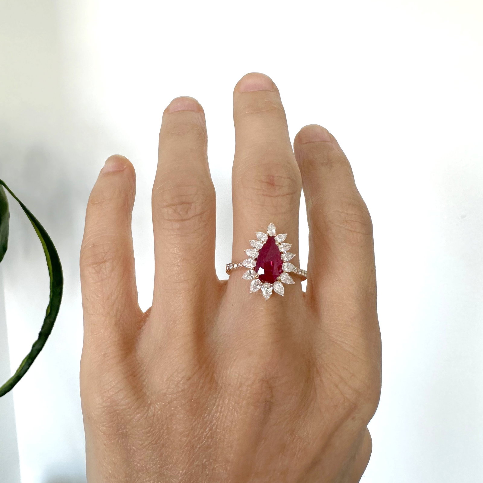 Natural Diamond 18K Rose/Pink Gold Ring - 3