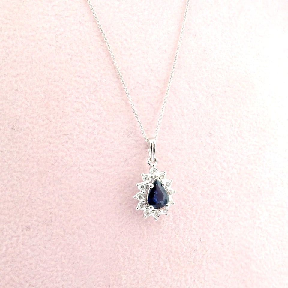 Natural Diamond 18K White Gold Necklace - 2