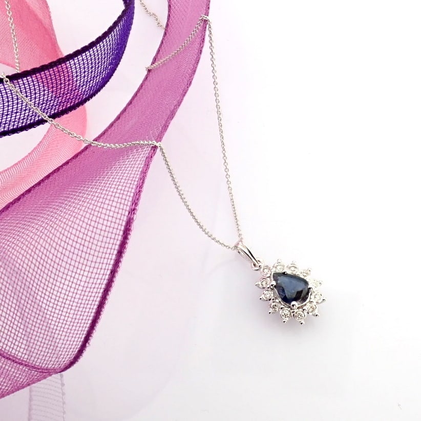 Natural Diamond 18K White Gold Necklace - 3