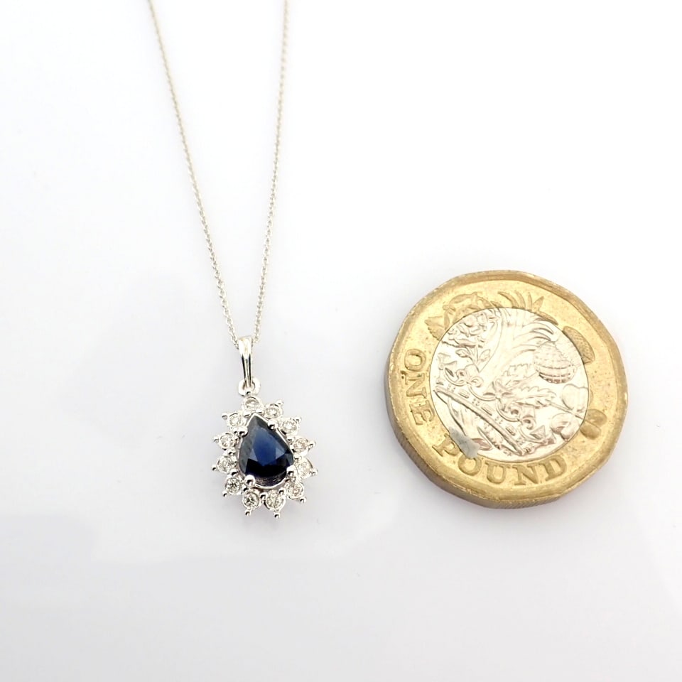 Natural Diamond 18K White Gold Necklace - 6