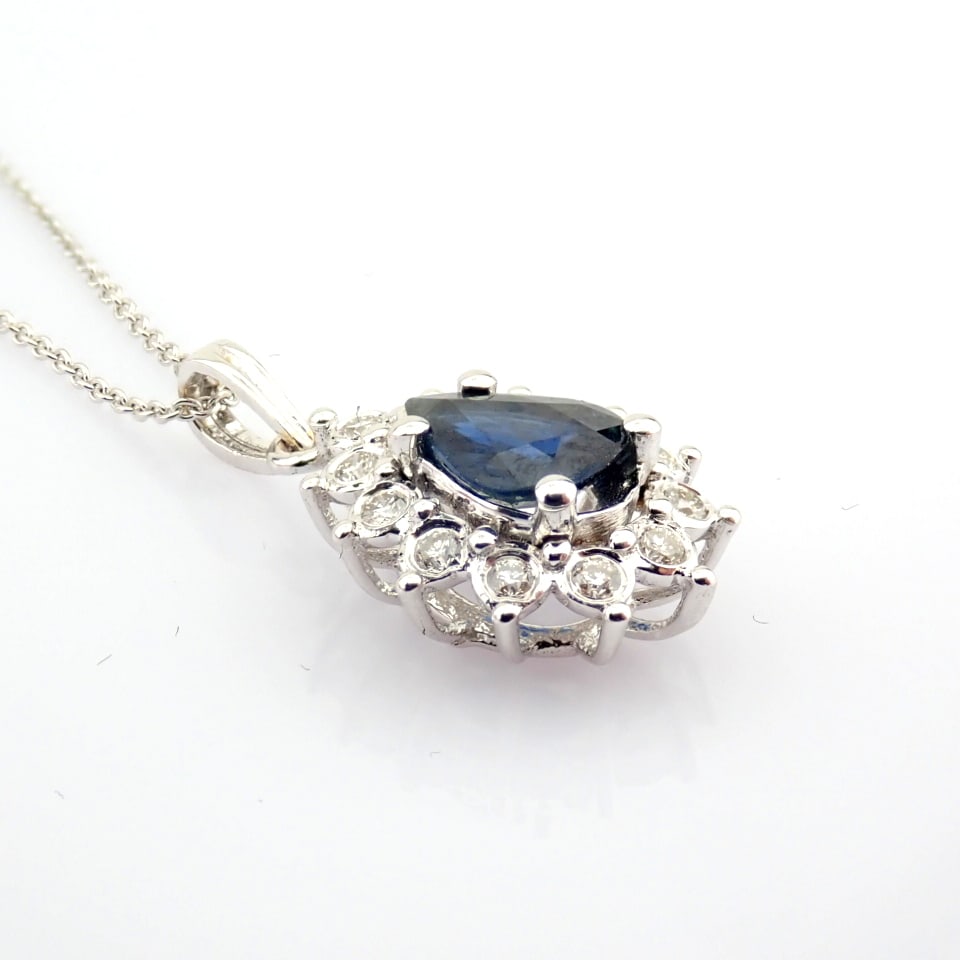 Natural Diamond 18K White Gold Necklace - 7