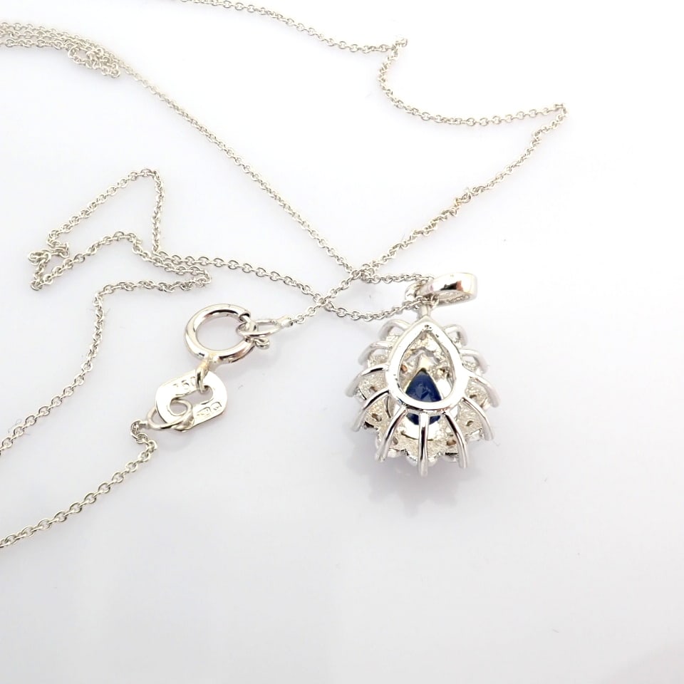 Natural Diamond 18K White Gold Necklace - 8