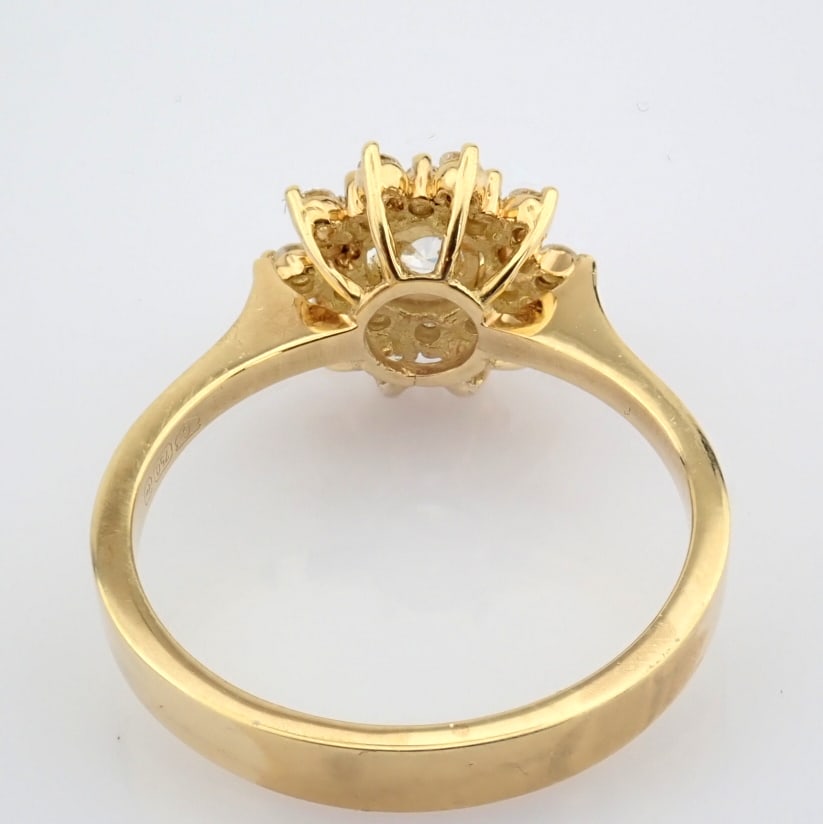Natural Diamond 18K Yellow Gold Ring - 10
