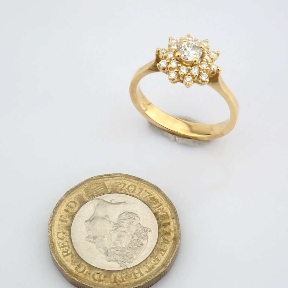 Natural Diamond 18K Yellow Gold Ring - 11