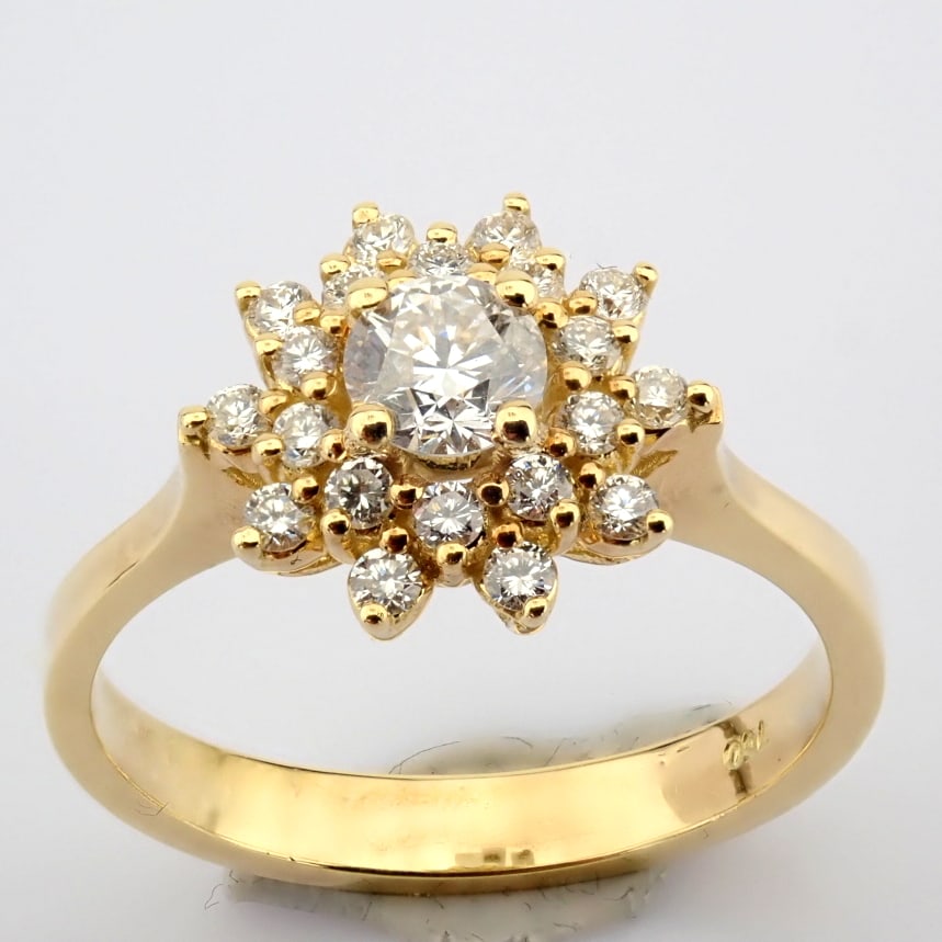 Natural Diamond 18K Yellow Gold Ring - 3