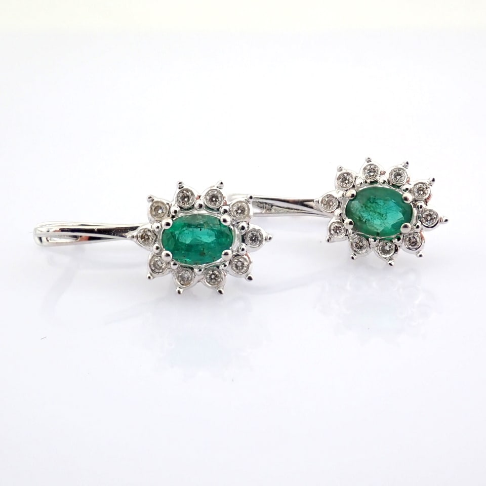 Natural Diamond 18K White Gold Earring - 3
