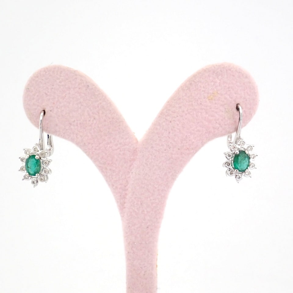 Natural Diamond 18K White Gold Earring - 7
