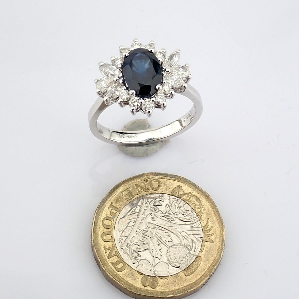 Natural Diamond 18K White Gold Ring - 11