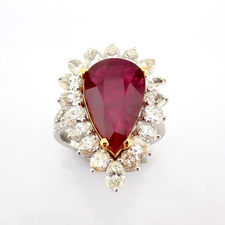 Natural Diamond 18K White Gold Ring - 11