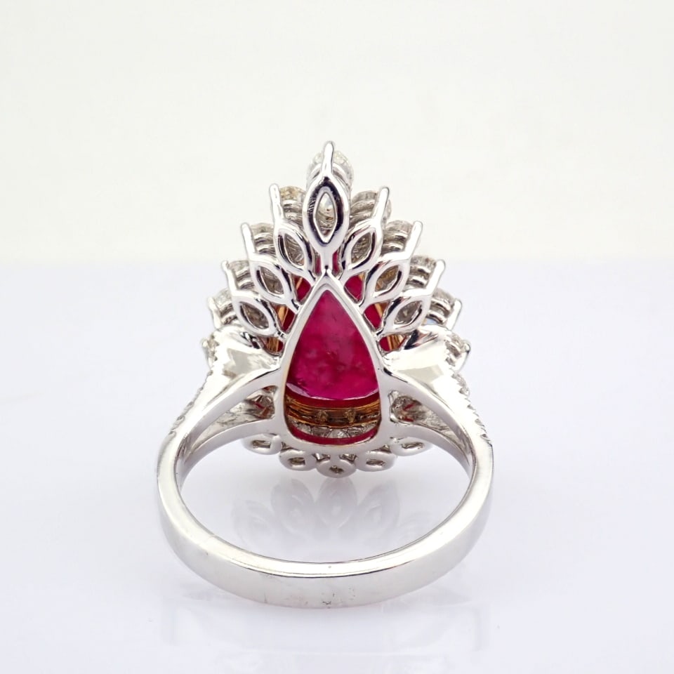 Natural Diamond 18K White Gold Ring - 2