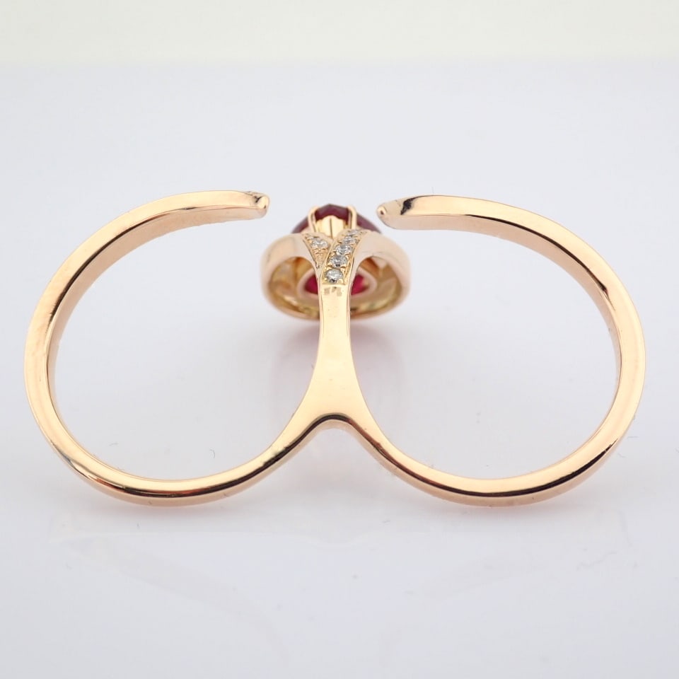 Natural Diamond 18K Rose/Pink Gold Ring - 10