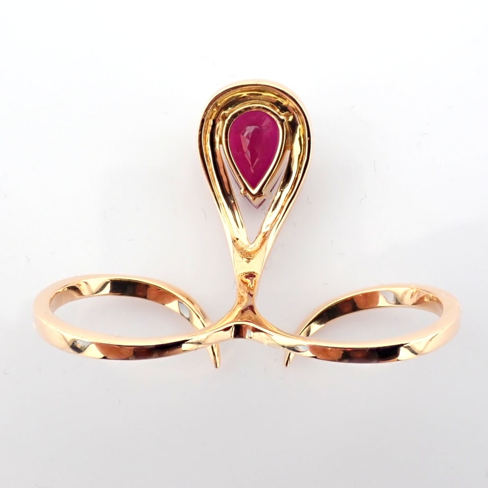 Natural Diamond 18K Rose/Pink Gold Ring - 11