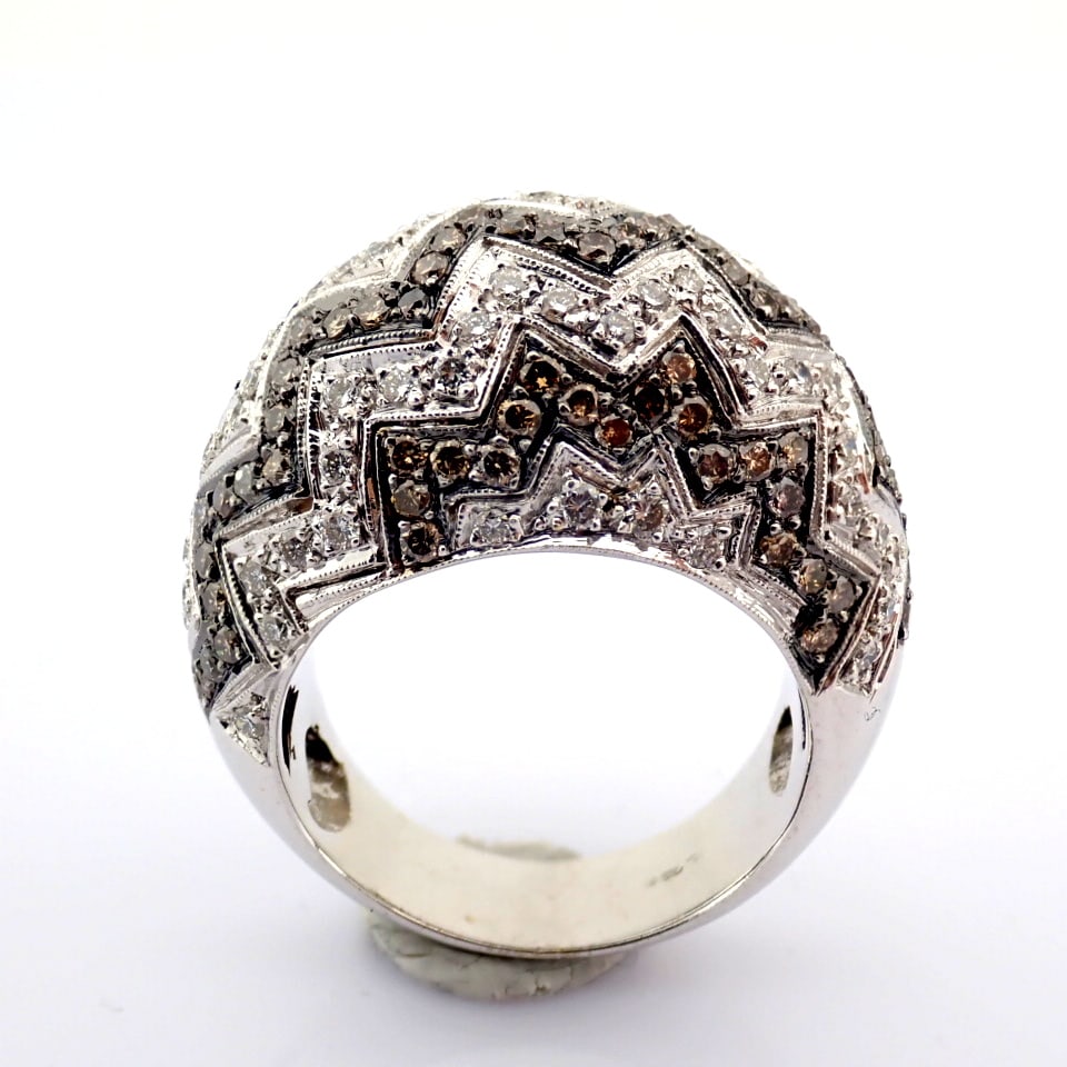Natural Diamond 18K White Gold Ring - 5