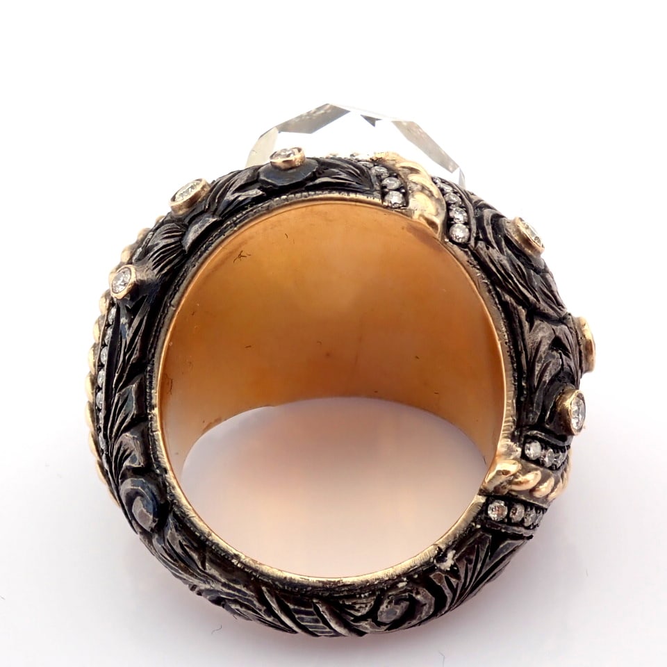 Natural Diamond 18K Rose/Pink Gold Ring - 10