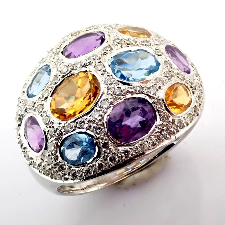 Natural Diamond 18K White Gold Ring - 3