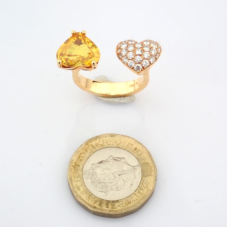 Natural Diamond 18K Rose/Pink Gold Ring - 2