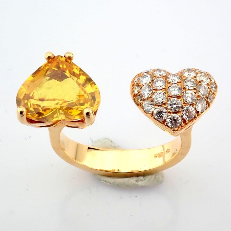 Natural Diamond 18K Rose/Pink Gold Ring - 3
