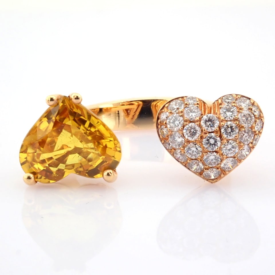 Natural Diamond 18K Rose/Pink Gold Ring - 5