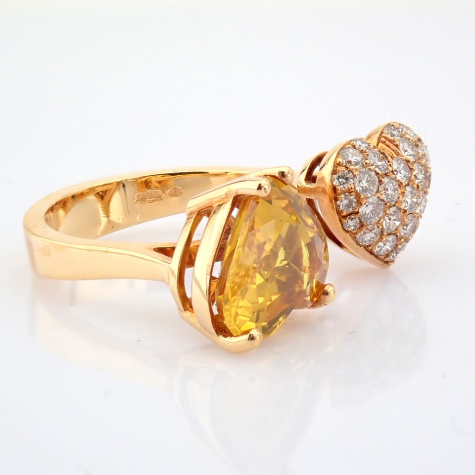 Natural Diamond 18K Rose/Pink Gold Ring - 6