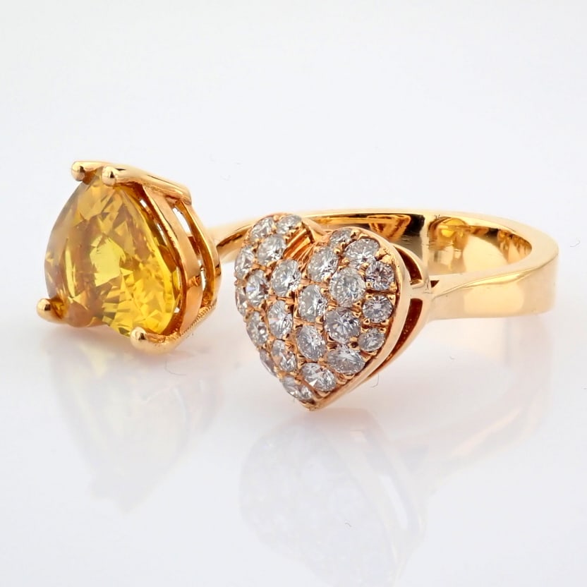 Natural Diamond 18K Rose/Pink Gold Ring - 8