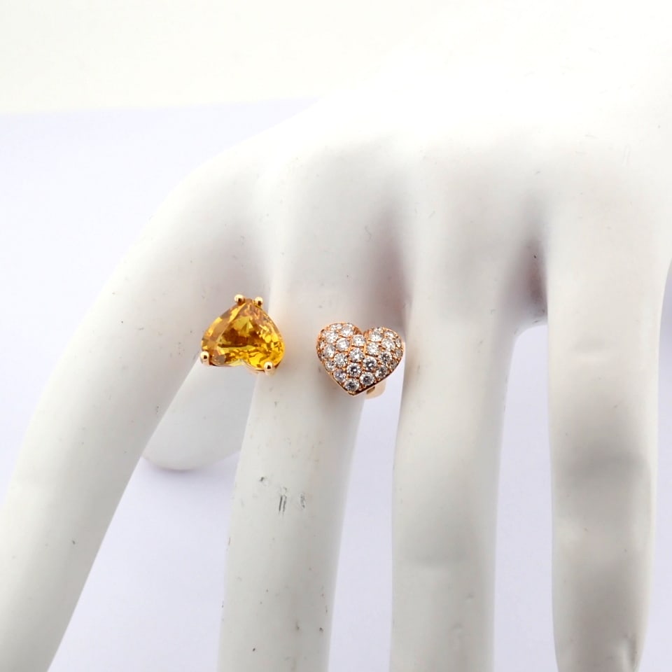 Natural Diamond 18K Rose/Pink Gold Ring - 9