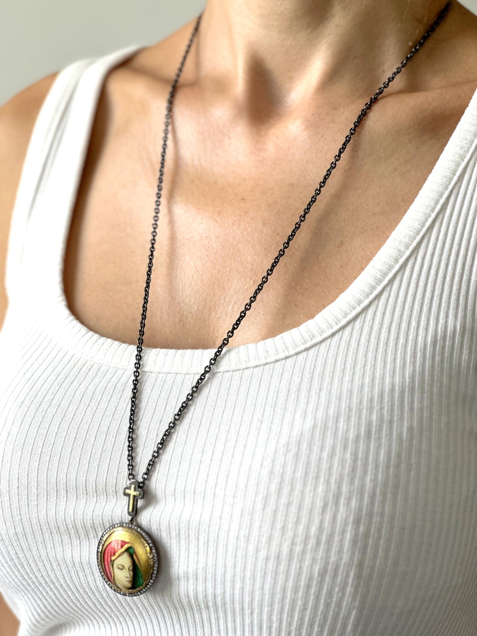 Natural Diamond 18K Yellow Gold Necklace - 5