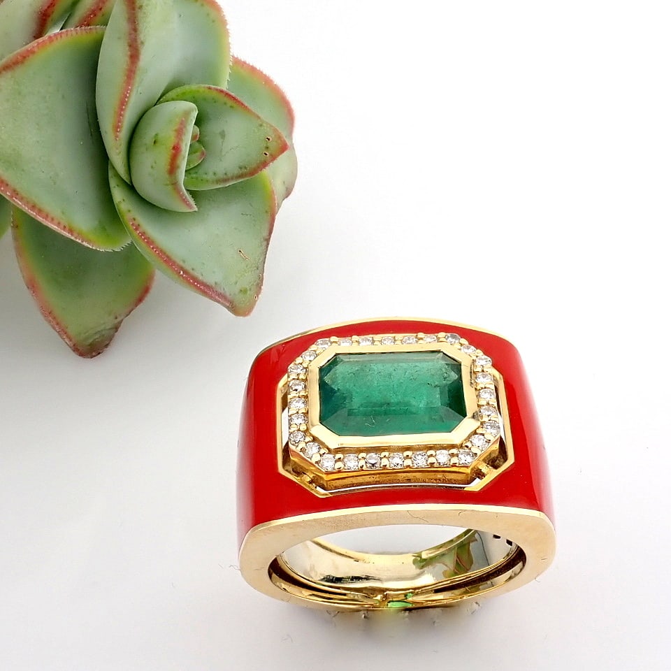Natural Diamond 14K Yellow Gold Ring - 4