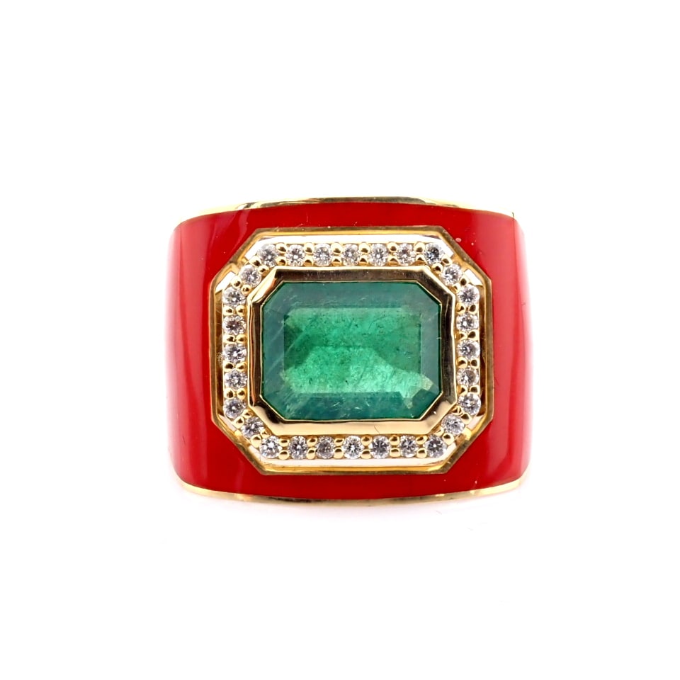 Natural Diamond 14K Yellow Gold Ring - 6