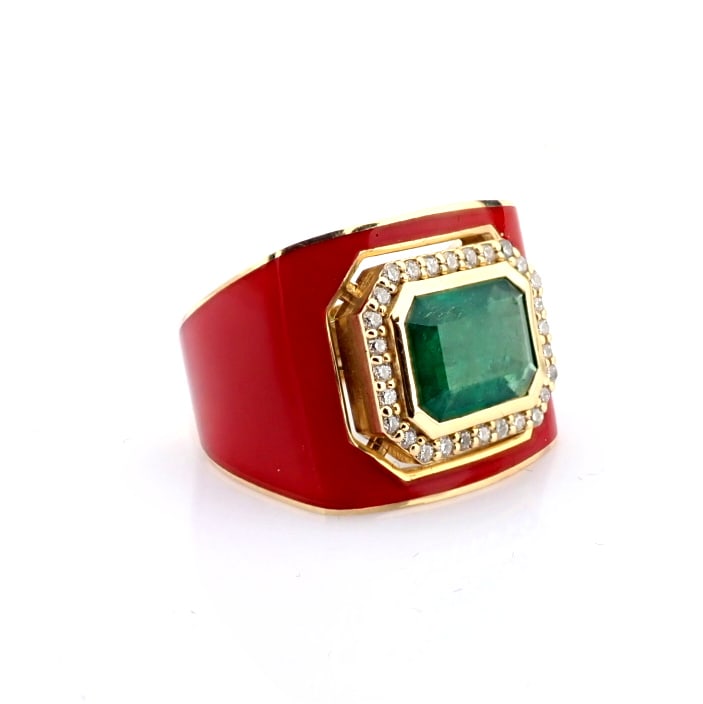 Natural Diamond 14K Yellow Gold Ring - 7