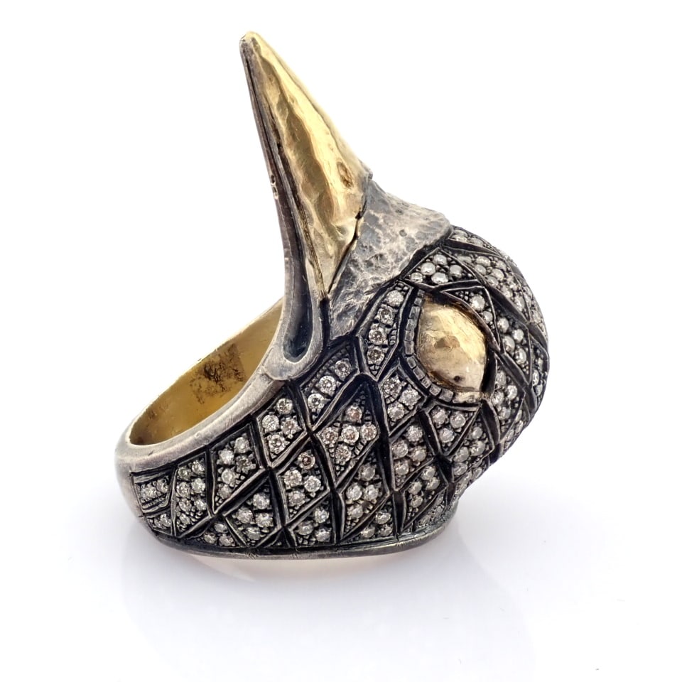 Natural Diamond 18K Yellow Gold Ring - 10