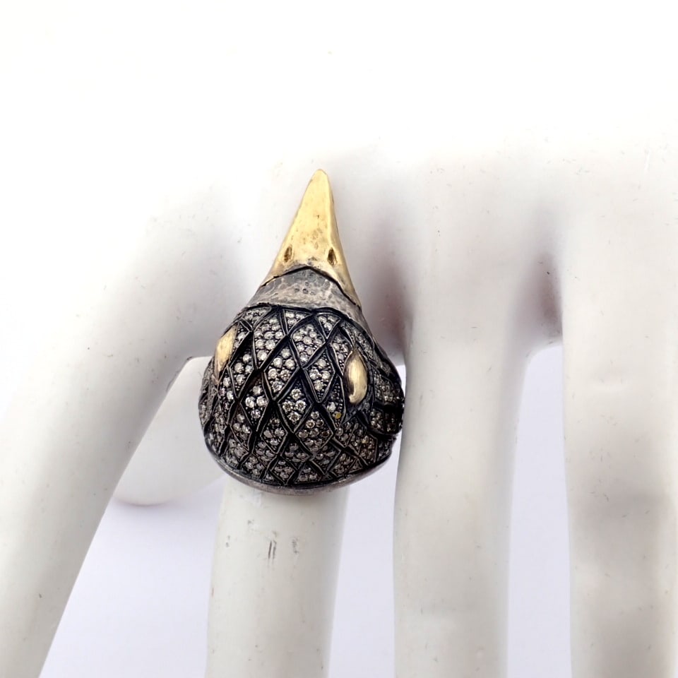Natural Diamond 18K Yellow Gold Ring - 3