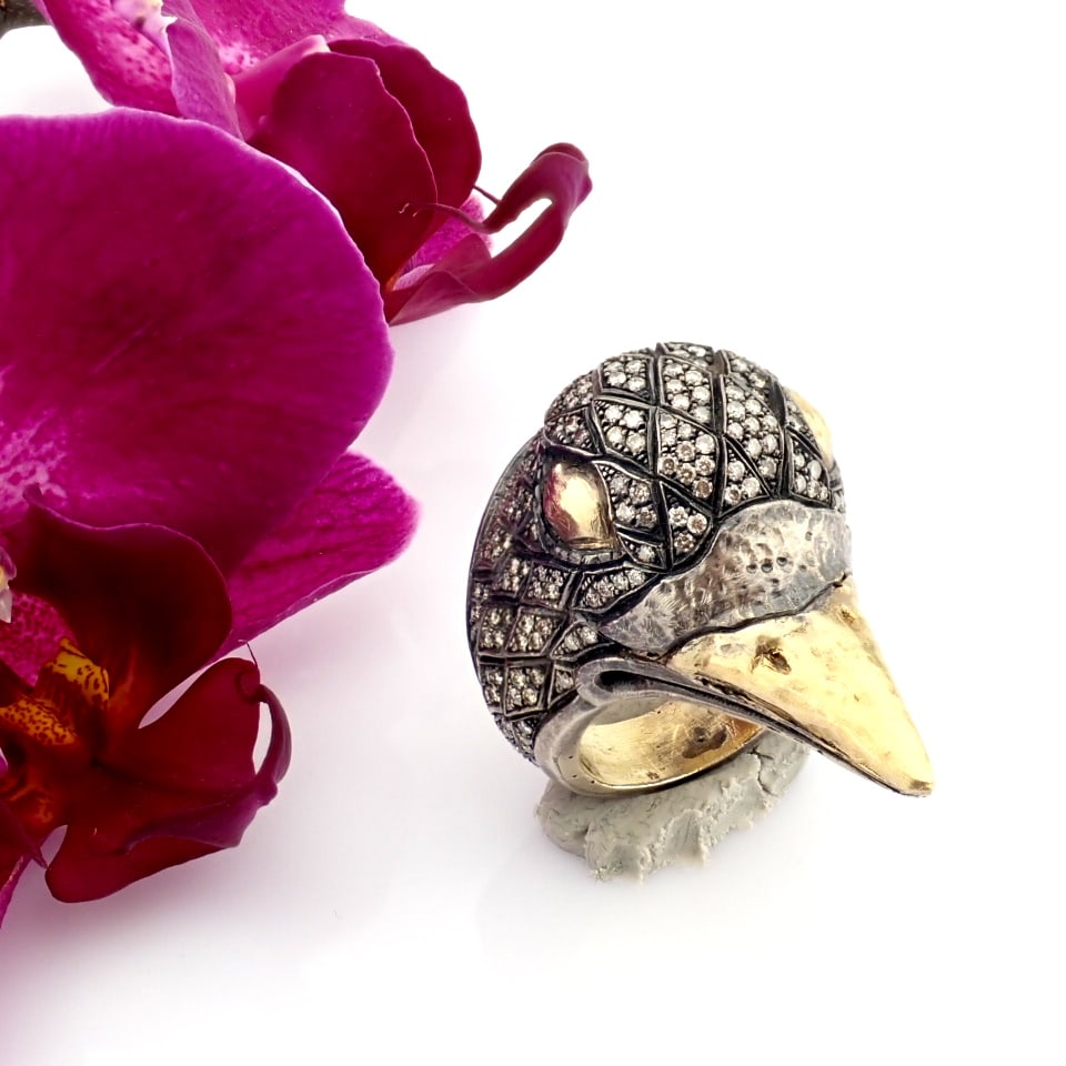 Natural Diamond 18K Yellow Gold Ring - 4