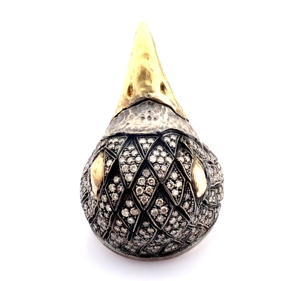 Natural Diamond 18K Yellow Gold Ring - 9