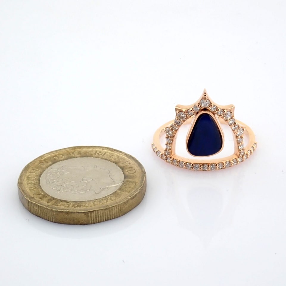 Natural Diamond 18K Rose/Pink Gold Ring - 10