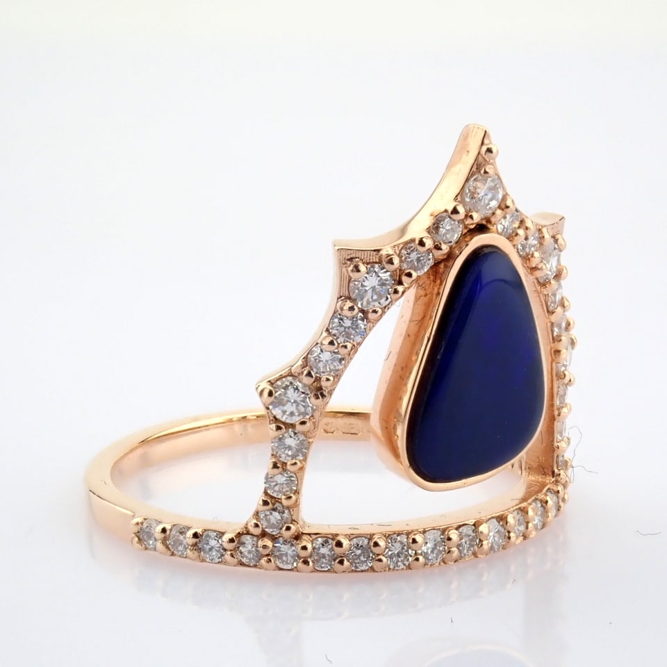 Natural Diamond 18K Rose/Pink Gold Ring - 2