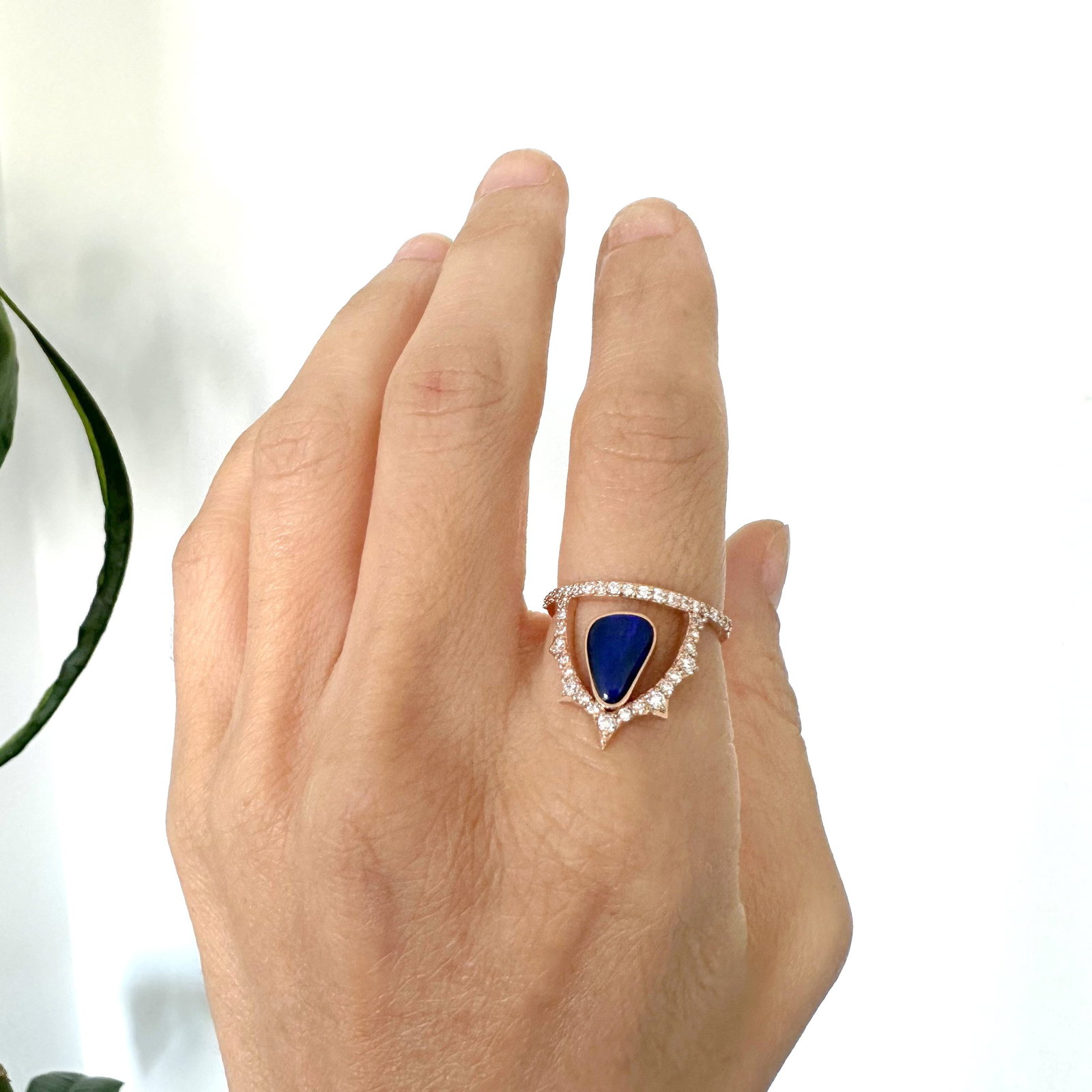 Natural Diamond 18K Rose/Pink Gold Ring - 4
