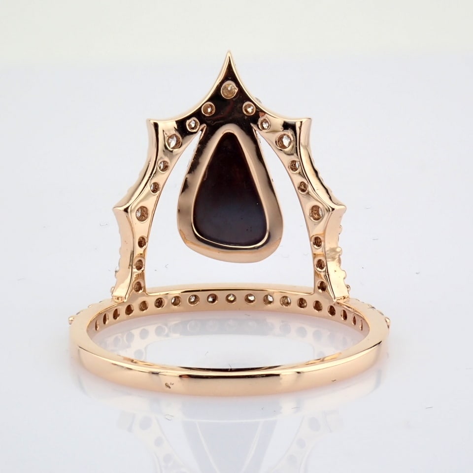 Natural Diamond 18K Rose/Pink Gold Ring - 6