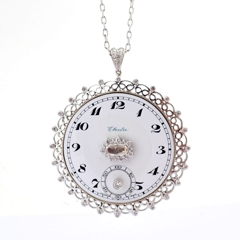 Natural Diamond 14K White Gold Necklace - 5
