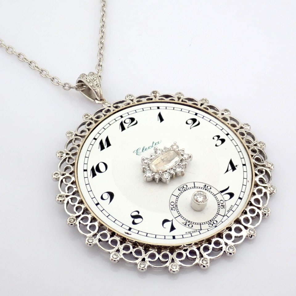 Natural Diamond 14K White Gold Necklace - 6