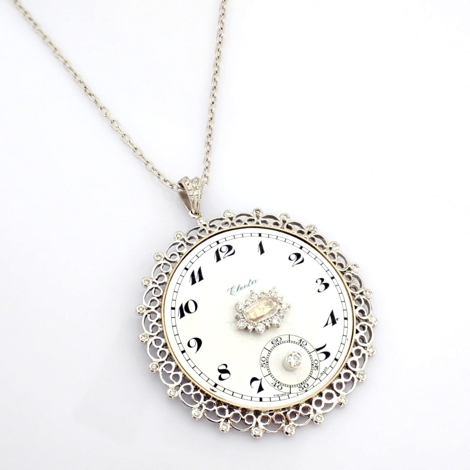 Natural Diamond 14K White Gold Necklace - 8