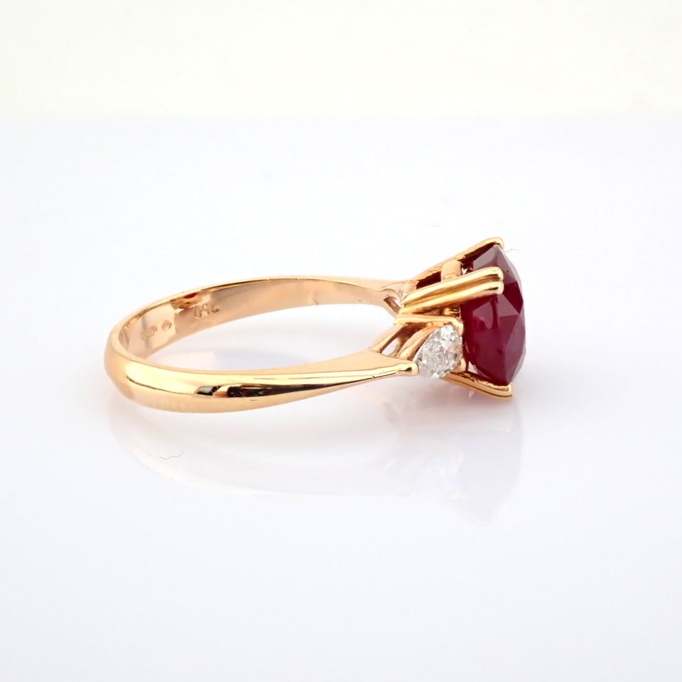 Natural Diamond 18K Rose/Pink Gold Ring - 6
