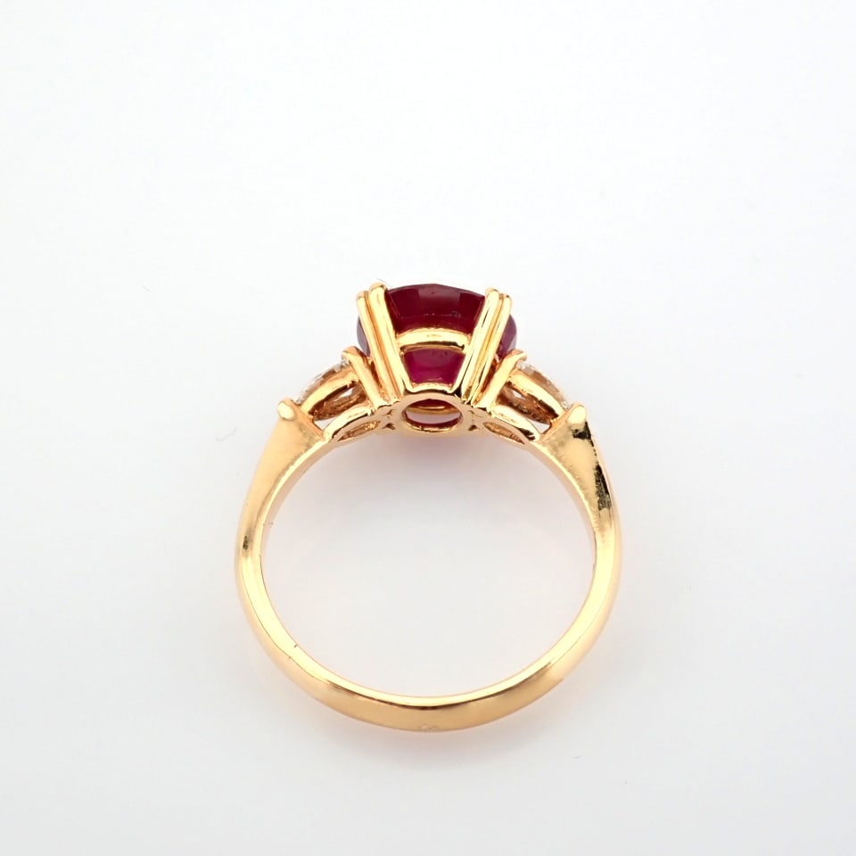 Natural Diamond 18K Rose/Pink Gold Ring - 7