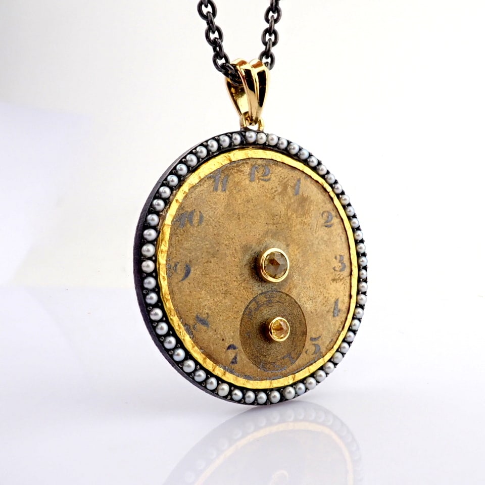 Natural Diamond 18K Yellow Gold Necklace - 6