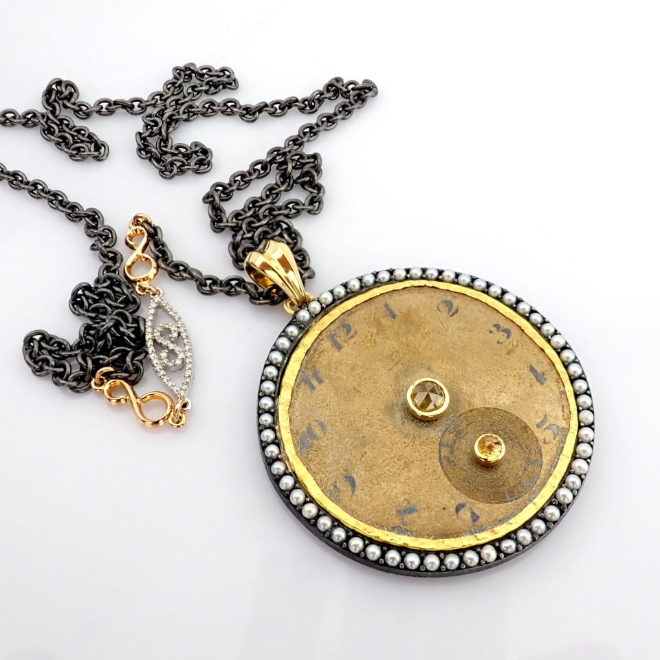 Natural Diamond 18K Yellow Gold Necklace - 7