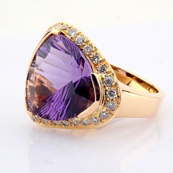Natural Diamond 18K Rose/Pink Gold Ring - 2