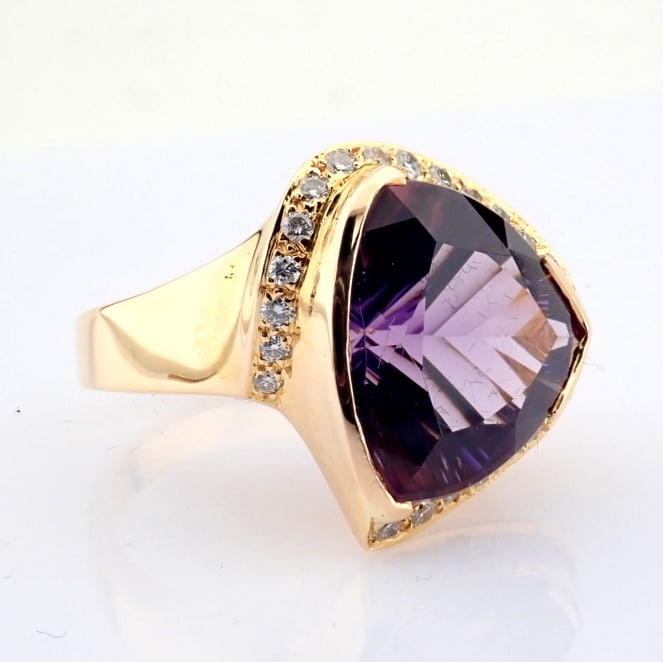 Natural Diamond 18K Rose/Pink Gold Ring - 3