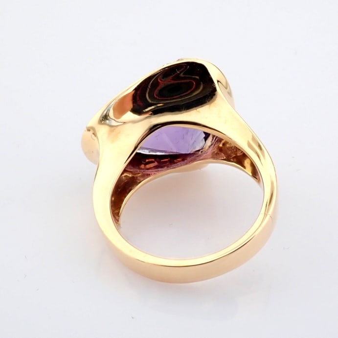 Natural Diamond 18K Rose/Pink Gold Ring - 6